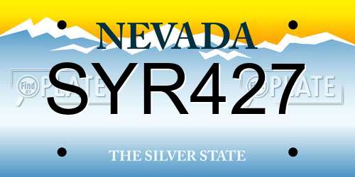 SYR427 Nevada License Plate