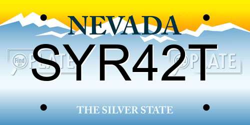SYR42T Nevada License Plate