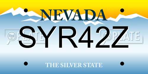 SYR42Z Nevada License Plate
