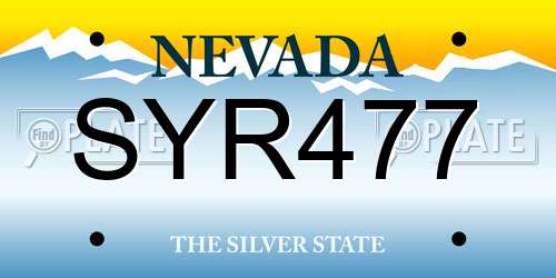 SYR477 Nevada License Plate