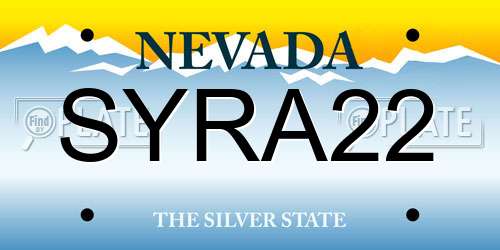 SYRA22 Nevada License Plate