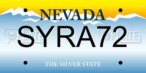 SYRA72 Nevada License Plate
