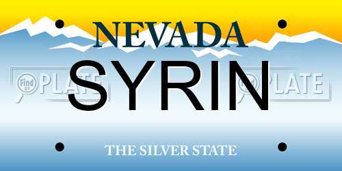 SYRIN Nevada License Plate