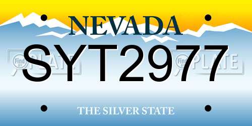 SYT2977 Nevada License Plate