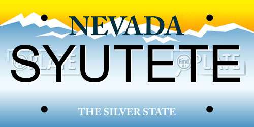 SYUTETE Nevada License Plate