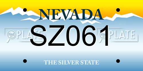 SZ061 Nevada License Plate