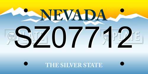 SZ07712 Nevada License Plate