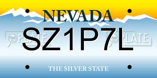 SZ1P7L Nevada License Plate