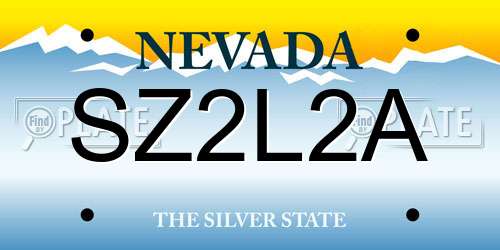 SZ2L2A Nevada License Plate