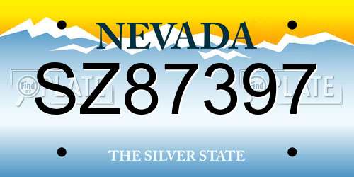 SZ87397 Nevada License Plate