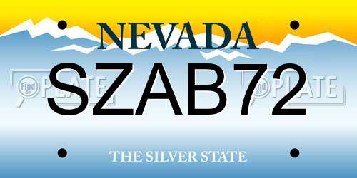 SZAB72 Nevada License Plate