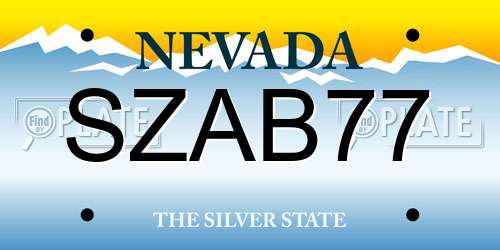 SZAB77 Nevada License Plate