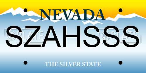 SZAHSSS Nevada License Plate