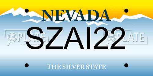 SZAI22 Nevada License Plate