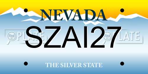 SZAI27 Nevada License Plate