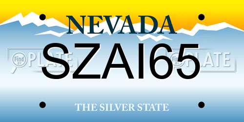 SZAI65 Nevada License Plate