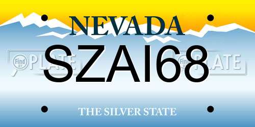 SZAI68 Nevada License Plate