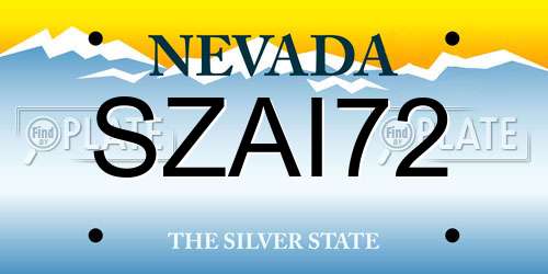 SZAI72 Nevada License Plate