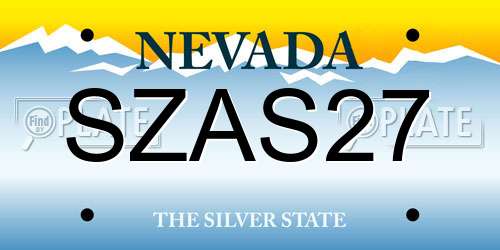 SZAS27 Nevada License Plate