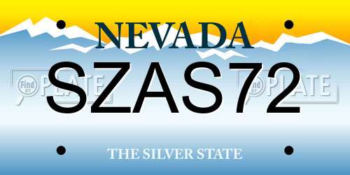 SZAS72 Nevada License Plate