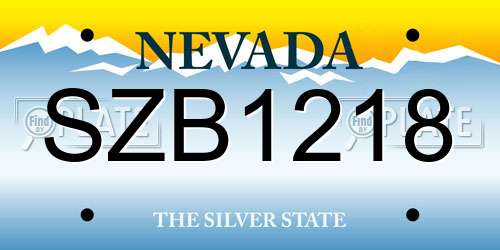 SZB1218 Nevada License Plate