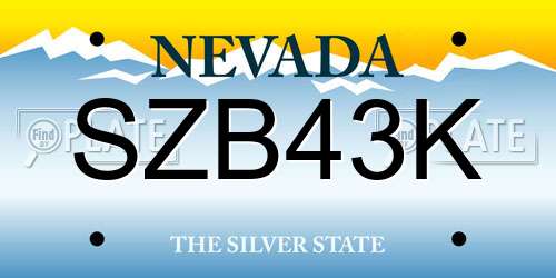 SZB43K Nevada License Plate