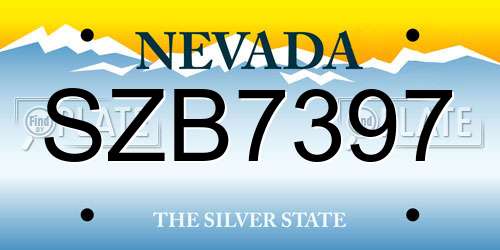 SZB7397 Nevada License Plate