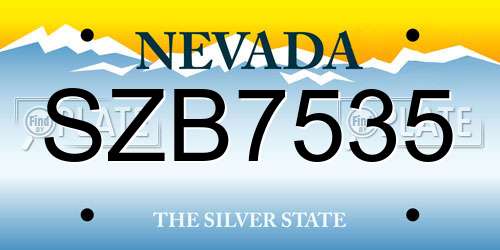 SZB7535 Nevada License Plate