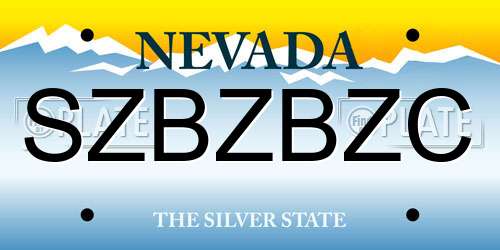 SZBZBZC Nevada License Plate