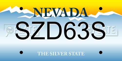 SZD63S Nevada License Plate