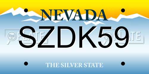 SZDK59 Nevada License Plate