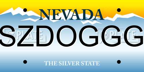 SZDOGGG Nevada License Plate
