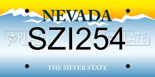 SZI254 Nevada License Plate