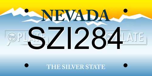 SZI284 Nevada License Plate