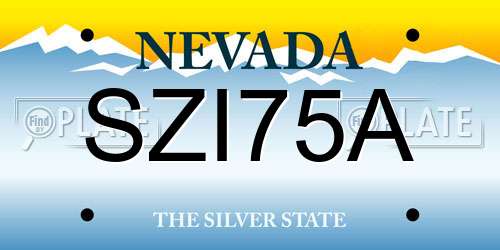 SZI75A Nevada License Plate