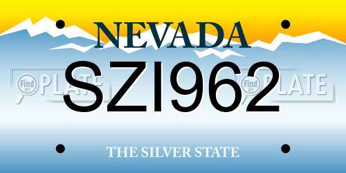SZI962 Nevada License Plate