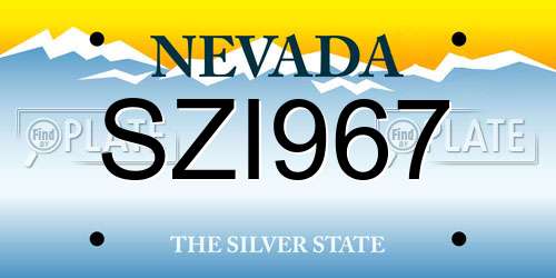 SZI967 Nevada License Plate
