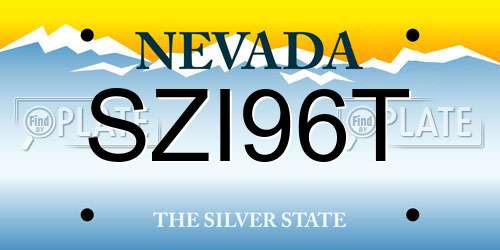 SZI96T Nevada License Plate