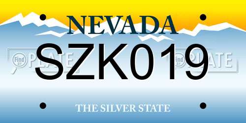 SZK019 Nevada License Plate