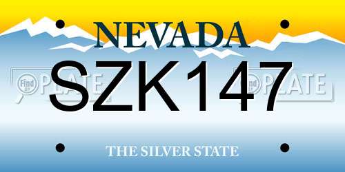 SZK147 Nevada License Plate
