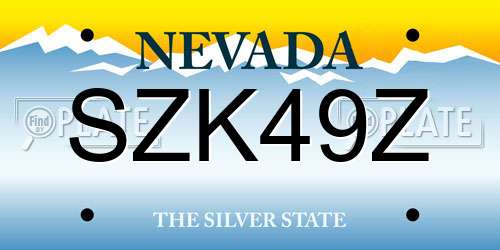 SZK49Z Nevada License Plate