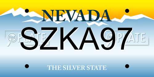 SZKA97 Nevada License Plate