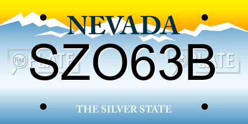 SZO63B Nevada License Plate
