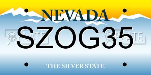 SZOG35 Nevada License Plate