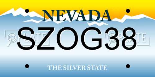 SZOG38 Nevada License Plate