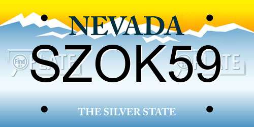SZOK59 Nevada License Plate