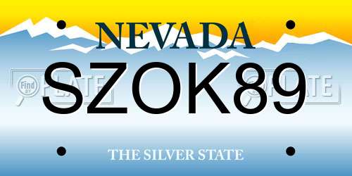 SZOK89 Nevada License Plate