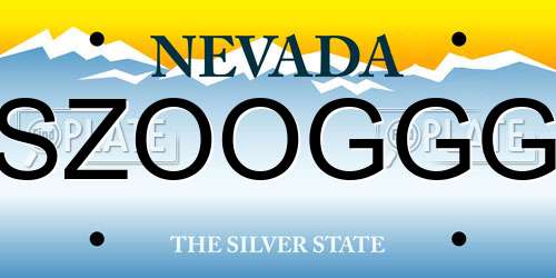 SZOOGGG Nevada License Plate