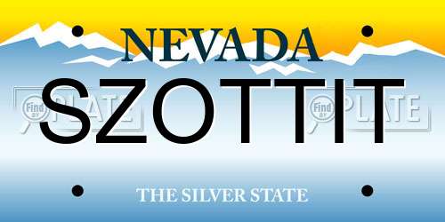 SZOTTIT Nevada License Plate