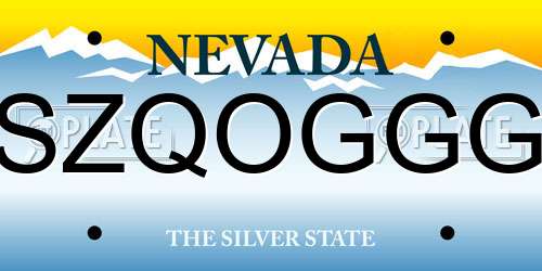 SZQOGGG Nevada License Plate